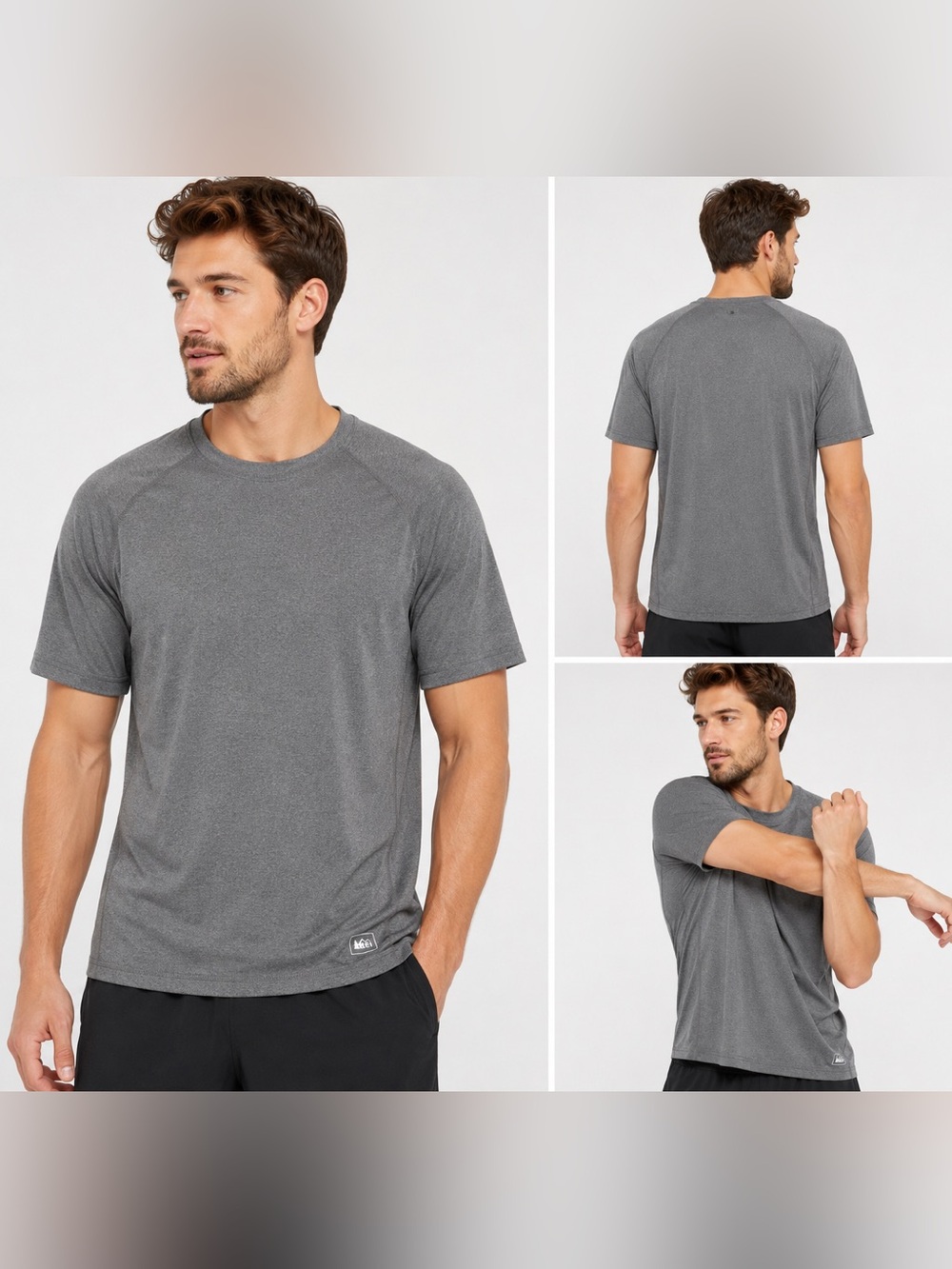 REI Men’s Large Gray Performance Athletic T-Shirt